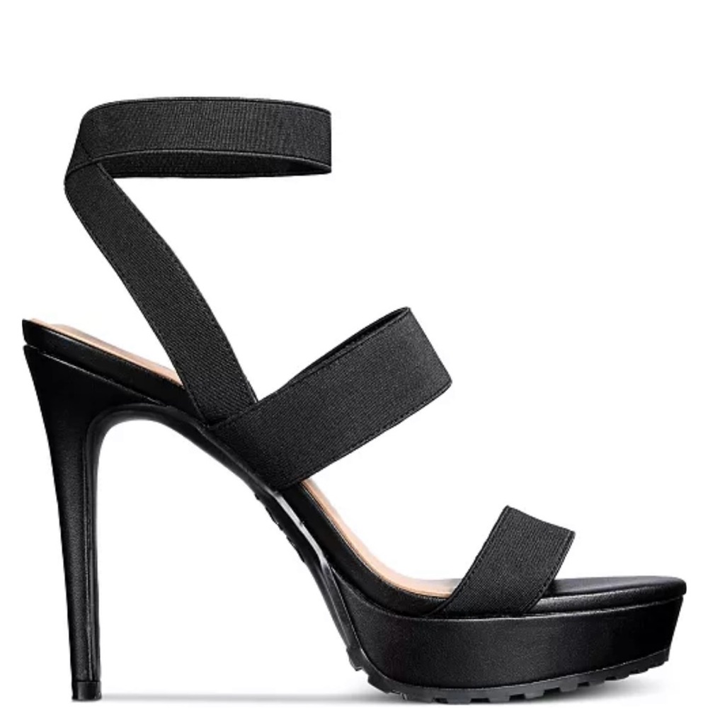 INC International Concepts Black Strappy Heels